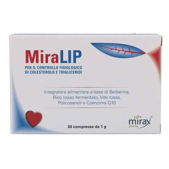 Miralip Integratore Alimentare per il Controllo del Colesterolo 30 Compresse | Acquista Online su Farmaclick