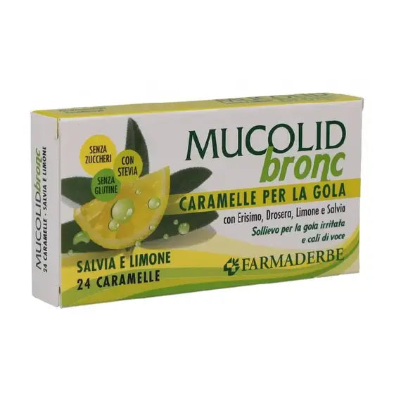 Mucolid Bronc Farmaderbe Salvia & Limone 24 Caramelle | Acquista Online su Farmaclick