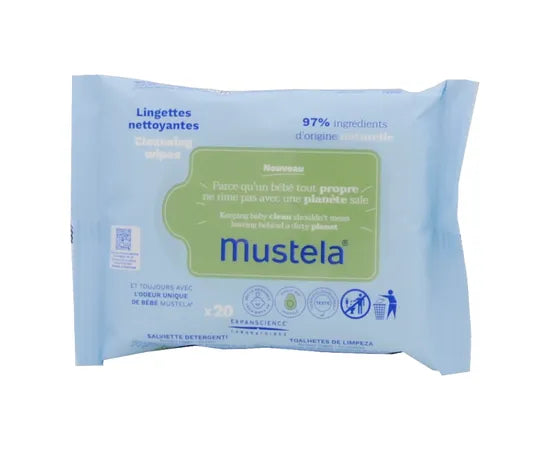 Mustela Salviette Detergenti Formato Viaggio 20 Pezzi