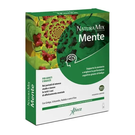 Aboca Natura Mix Advanced Mente Integratore per la Memoria e la Mente 10 Flaconcini | Acquista Online su Farmaclick