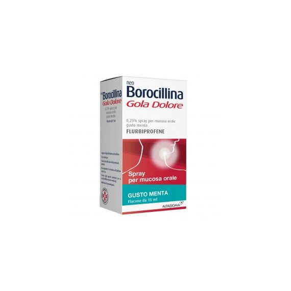Neoborocillina Gola e Dolore Flaconcino Spray 15 Ml 37.5 Mg Gusto Menta | Acquista Online su Farmaclick