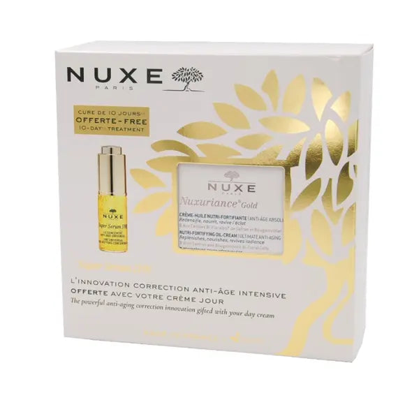 Nuxe Cofanetto Offerta 10 Giorni di Trattamento Super Serum 10 5ml + Nuxuriance Gold Crema Olio Nutriente Fortificante 50 Ml | Acquista Online su Farmaclick