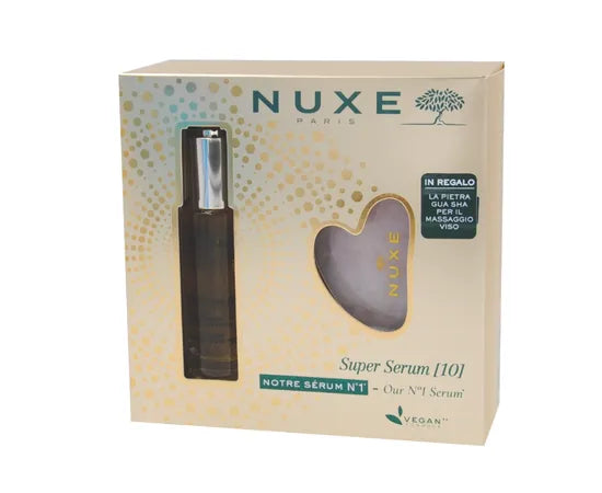 Nuxe Cofanetto Offerta 10 Giorni Di Trattamento Super Serum 10 30 Ml + Gua Sha Quarzo Per Il Massaggio Facciale