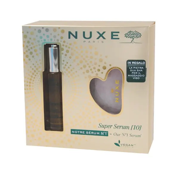 Nuxe Cofanetto Offerta 10 Giorni di Trattamento Super Serum 10 30 Ml + Gua Sha Quarzo per il Massaggio Facciale | Acquista Online su Farmaclick