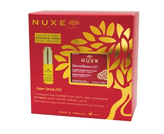Nuxe Cofanetto Offerta 10 Giorni Di Trattamento Super Serum 10 5Ml + Crema Giorno Effetto Lifting Merveillance Lift 50 Ml