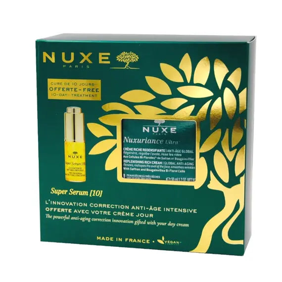 Nuxe Cofanetto Offerta 10 Giorni di Trattamento Super Serum 10 5ml + Nuxuriance Ultra Crema Ricca Ridensificante 50 Ml | Acquista Online su Farmaclick
