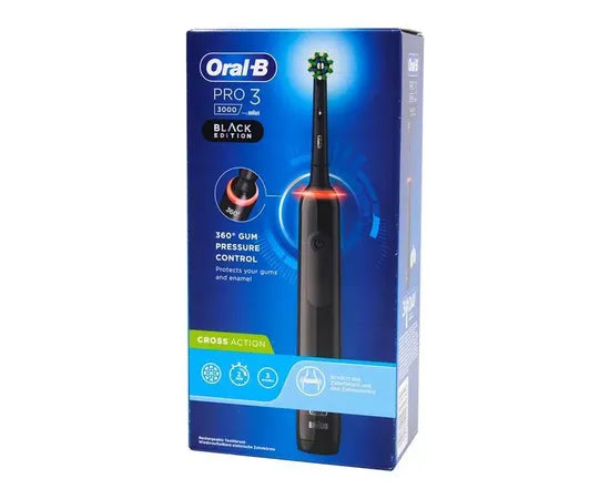 Oral-B Braun Pro 3 3000 Cross Action Black Edition Elektrische Zahnbürste