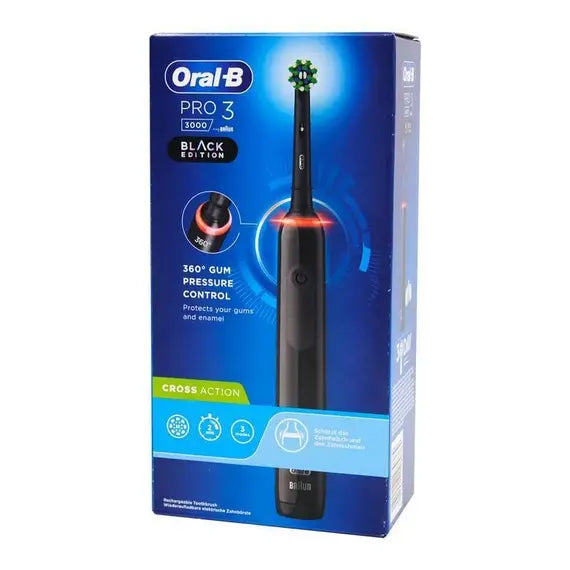 Oral-b Braun Pro 3 3000 Cross Action Black Edition Spazzolino Elettrico | Acquista Online su Farmaclick