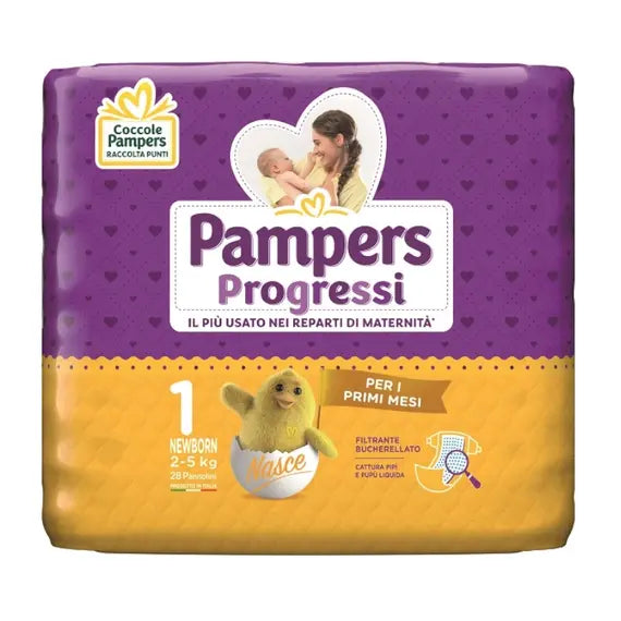 Pampers Progressi 1 Newborn 2-5kg 28 Pezzi | Acquista Online su Farmaclick