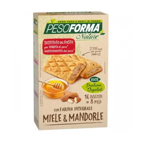 Pesoforma Nature Biscotto Integrale Al Miele e Mandorle Sostitutivi Pasto 16 Pezzi | Acquista Online su Farmaclick