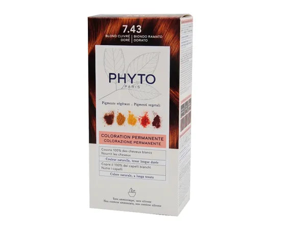 Phyto Phytocolor Kit Permanente Haarfarbe 7.43 Kupfergoldblond