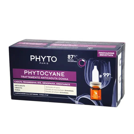 Phyto Phytocyane Trattamento Anticaduta Progressiva Capelli Donna 12 Fiale X 5 Ml | Acquista Online su Farmaclick