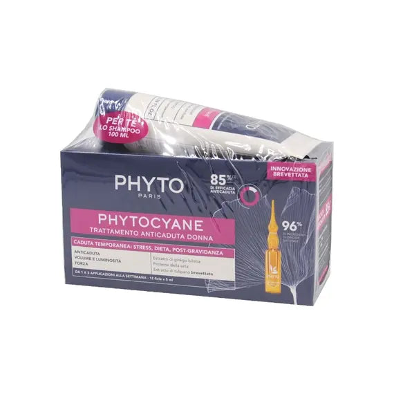 Phytocyane Trattamento Anticaduta Donna 12 Fiale da 5 Ml+shampoo Energizante 100ml | Acquista Online su Farmaclick