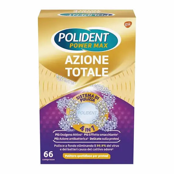 Polident Azione Totale 66 Compresse Pulitore per Protesi Quotidiano | Acquista Online su Farmaclick