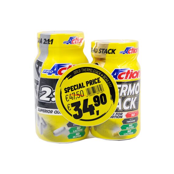 Proaction Gold Thermo Stack Integratore Alimentare 90 Compresse + Bcaa Integratore Amminoacidi 2:1:1 130 Compresse | Acquista Online su Farmaclick