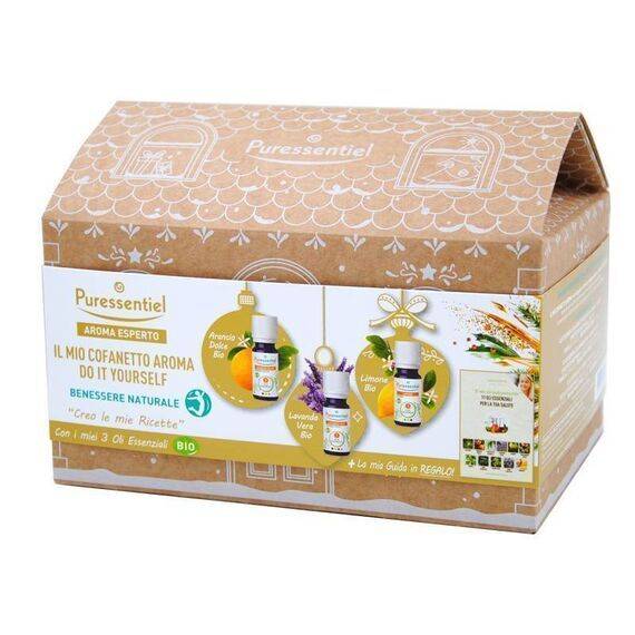 Puressentiel Cofanetto Aroma Esperto con 3 Oli Essenziali Bio Arancio Dolce + Lavanda Vera + Limone | Acquista Online su Farmaclick