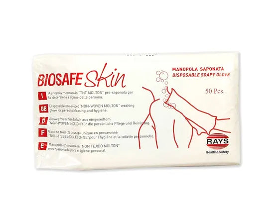 Rays Biosafe Skin Manopola Monouso Non Saponata 50 Pezzi