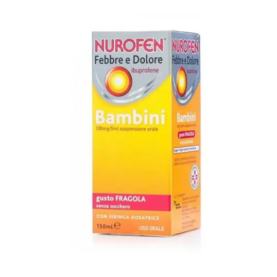 Nurofen Febbre e Dolore Sciroppo Bambini 100 Mg / 5 Ml Gusto Fragola 150 Ml | Acquista Online su Farmaclick