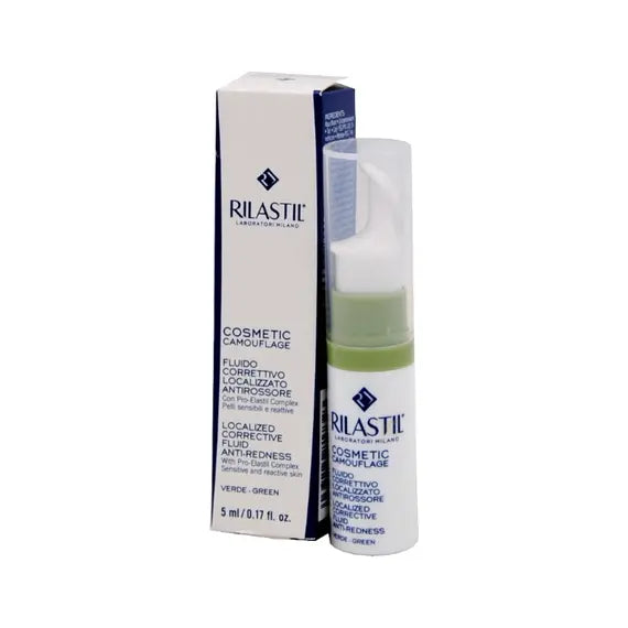 Rilastil Cosmetic Camouflage Fluido Correttivo Localizzato Antirossore 5 Ml Colore Verde | Acquista Online su Farmaclick