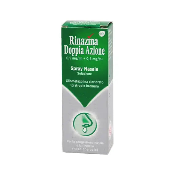 Rinazina Doppia Azione 0.5 Mg / Ml + 0.6 Mg / Ml Spary Nasale 10 Ml | Acquista Online su Farmaclick