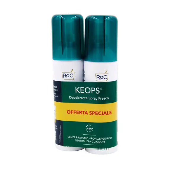 Roc Keops Deodorante Spray Fresco 48h 2x100 Ml Offerta Speciale | Acquista Online su Farmaclick