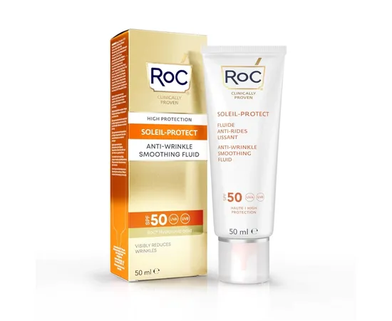 Roc Soleil Protect Sonnenschutz-Fluid fürs Gesicht LSF 50+ Anti-Falten Glättend 50ml