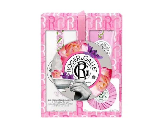 Roger & Gallet Feuille De The Geschenkset Eau Parfumée 100 ml + Seife 50 g + Duschgel 50 ml