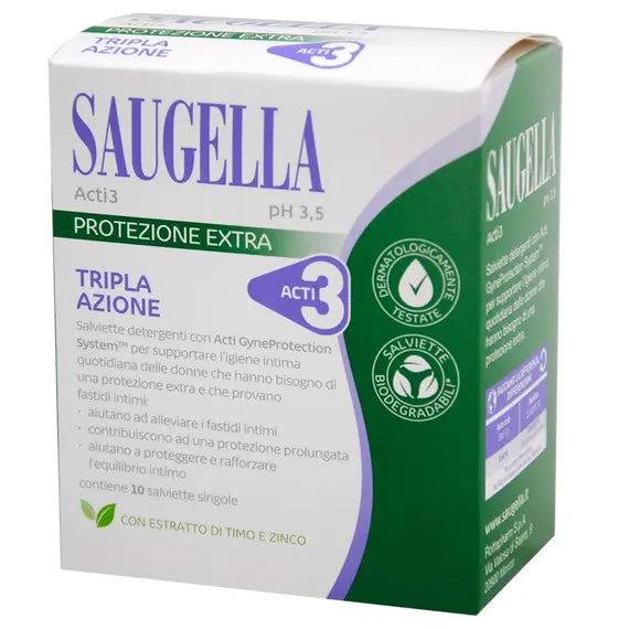 Saugella Acti3 Salviettine 10 Pezzi | Acquista Online su Farmaclick