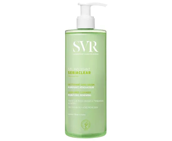 SVR Sebiaclear Gel Moussant Reinigungs-Schaumgel Klärendes Peeling für fettige und empfindliche Haut 400 ml