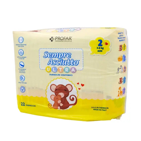 Profar Sempre Asciutto Ultra 22 Pannolini Taglia 2 Mini 3/6 Kg | Acquista Online su Farmaclick