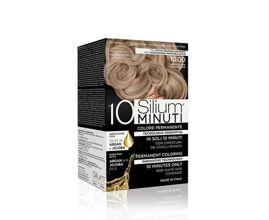Silium 10 Minuti Colorazione Permantente Con Olio Di Argan Jojoba Color Biondo Platino 10.00