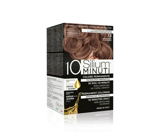 Silium 10 Minuten Permanente Färbung mit Argan- und Jojobaöl, Goldblond 7.3