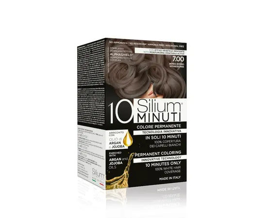 Silium 10 Minuten Permanente Haarfarbe mit Argan- und Jojobaöl, Farbton Intensivblond 7.00