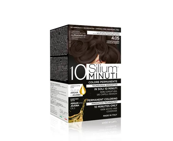Silium 10 Minuten Permanente Haarfarbe mit Argan- und Jojobaöl Schokobraun 4.05