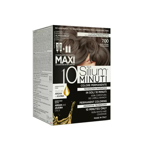 Silium Maxi 10 Minuti Biondo Intenso 7.00 Colore Permanente X 2 Colorazioni da 60ml o Folta Chioma | Acquista Online su Farmaclick
