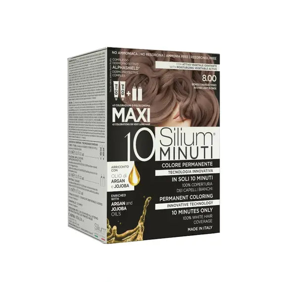 Silium Maxi 10 Minuti Biondo Chiaro Intenso 8.00 Colore Permanente X 2 Colorazioni o Folta Chioma | Acquista Online su Farmaclick