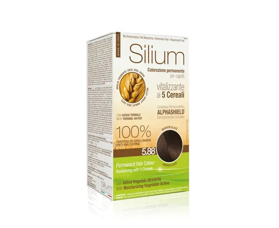 Silium Permanente Haarfarbe Vitalisierend mit 5 Getreidesorten 5.88 Marron Glacé Braun