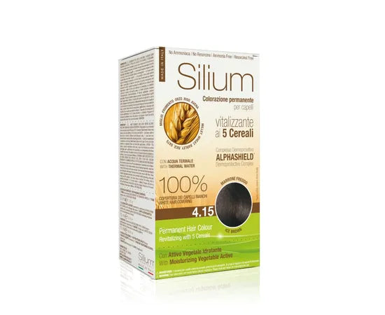 Silium Vitalisierende Permanente Haarfarbe Mit 5 Getreidesorten 4.15 Kühles Braun