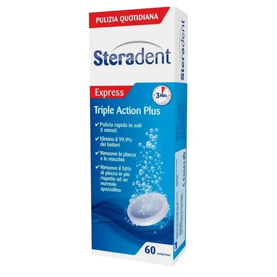 Steradent Triple Action Plus 60 Compresse Effervescenti | Acquista Online su Farmaclick