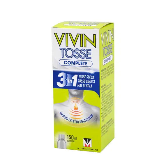 Vivin Tosse Complete Sciroppo 3 in 1 Tosse Grassa Secca e Mal di Gola 150 Ml | Acquista Online su Farmaclick