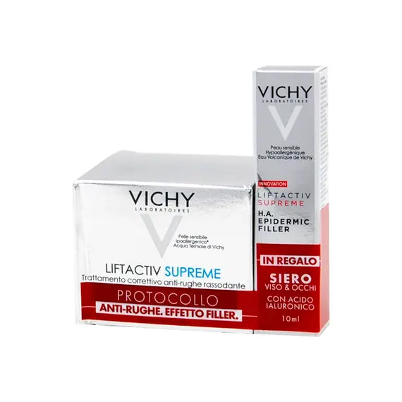 Vichy Liftactiv Supreme Crema Viso Antirughe Pelle Secca 50 Ml + Siero Viso e Occhi 10ml in Omaggio | Acquista Online su Farmaclick