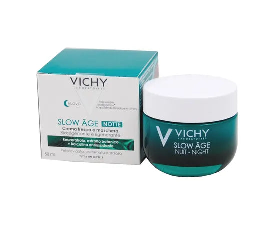 Vichy Slow Age Nachtcreme und aufpolsternde Gesichtsmaske mit Frische-Effekt, 50 ml