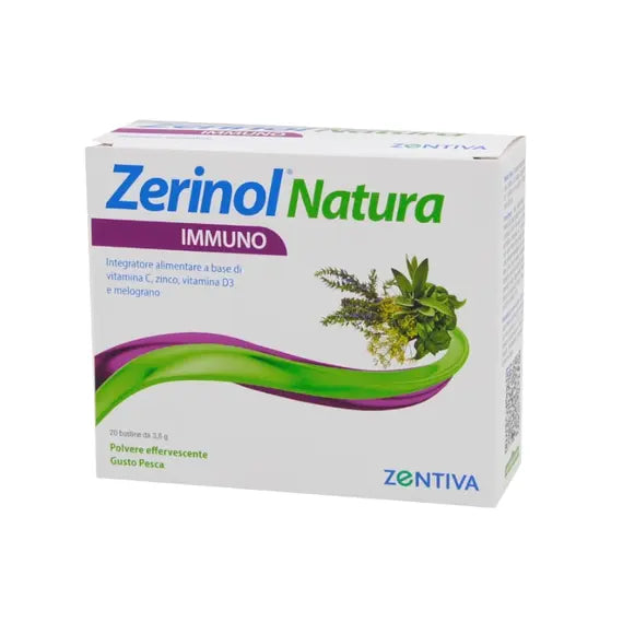 Zerinol Natura Immuno Adulti Gusto Pesca 20 Bustine | Acquista Online su Farmaclick