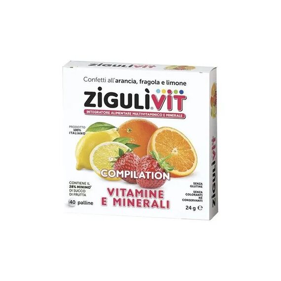 Ziguli Vit Confetti All'arancia, Fragola e Limone con Vitamine e Minerali 40 Palline | Acquista Online su Farmaclick