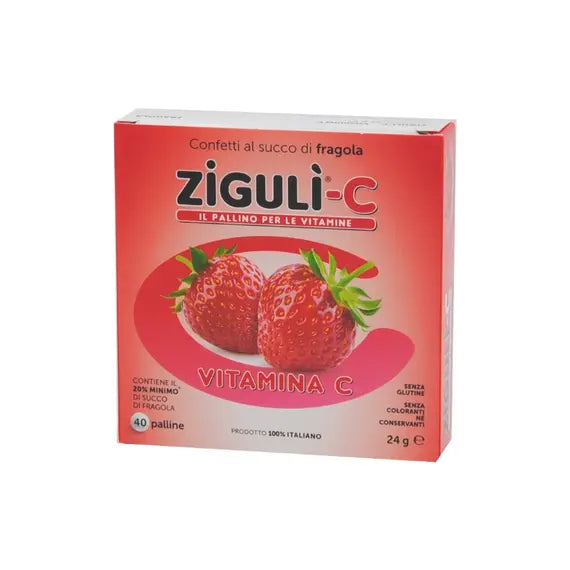 Ziguli-c Confetti Al Succo di Fragola con Vitamina C 40 Palline | Acquista Online su Farmaclick