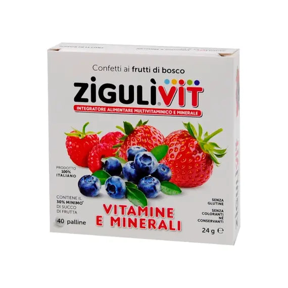 Ziguli Vitamine in Confetti Ai Frutti di Bosco con Vitamine e Minerali 40 Palline | Acquista Online su Farmaclick