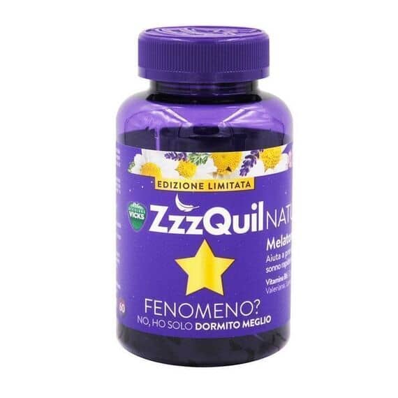 Vicks Zzzquil Natura Integratore Naturale per il Sonno con Melatonina 60 Pastiglie Gommose | Acquista Online su Farmaclick
