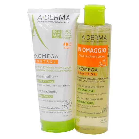A-derma Exomega Control 200 Ml con Omaggio Olio Lavante 200 Ml | Acquista Online su Farmaclick