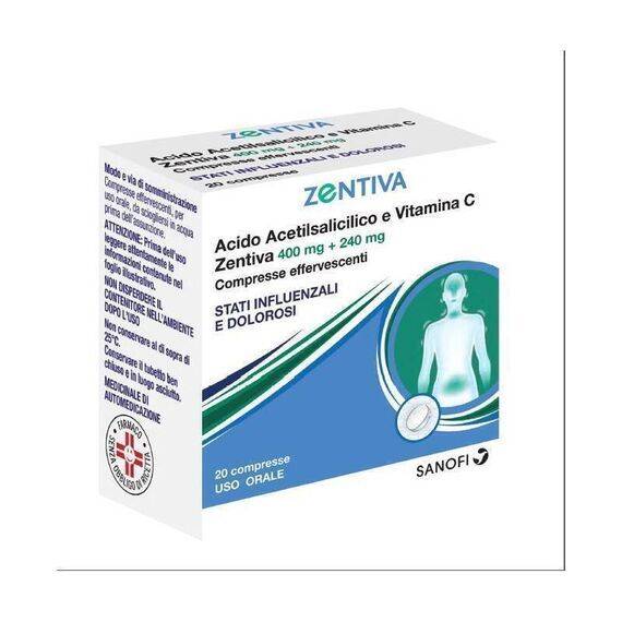 Zentiva Acido Acetilsalicilico e Vitamina C 400 Mg + 240 Mg 20 Compresse | Acquista Online su Farmaclick
