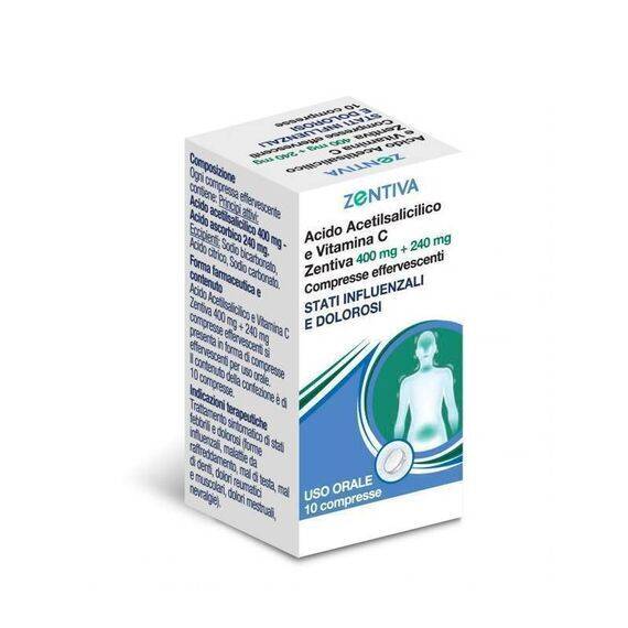 Zentiva Acido Acetilsalicilico e Vitamina C 400 Mg + 240 Mg 10 Compresse | Acquista Online su Farmaclick